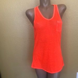 Athleta Neon Orange Sleeveless Shirt XS